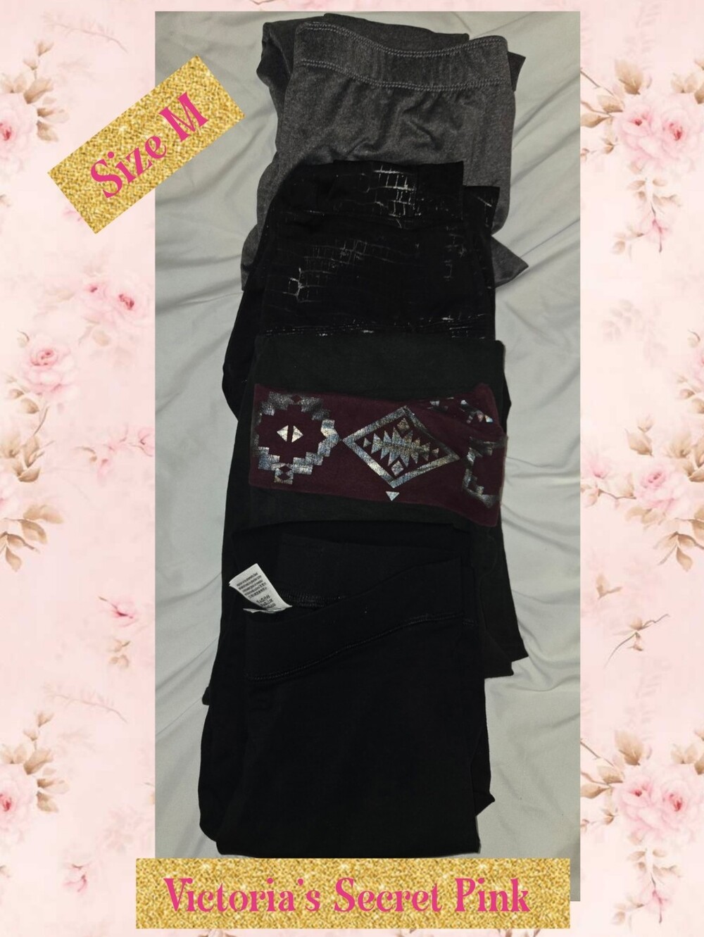 PINK Victoria's Secret Womens Leggings- Size M 4 Pair